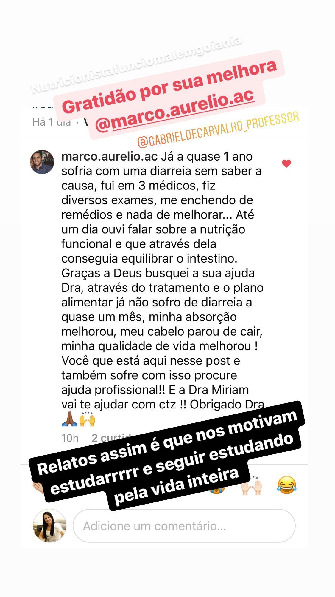 Relato de aluna